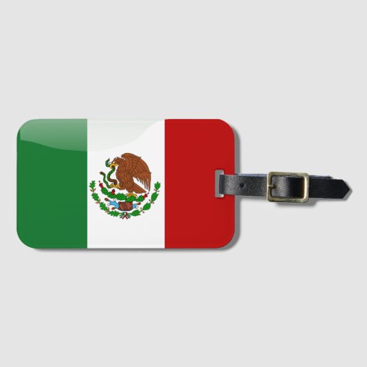 Mexicaanse glanzende vlag bagagelabel (Voorkant (horizontaal))