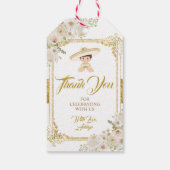 Mexicaanse gouden Fiesta Boy doop doop doop Cadeaulabel (Achterkant)