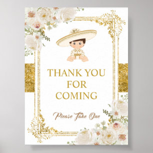 Mexicaanse Gouden Fiesta Jongensdoop Dank u Poster