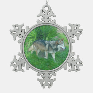 Mexicaanse grijze wolf #1 Snowflake Ornament