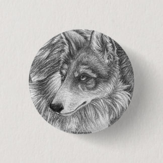 Mexicaanse grijze Wolf Pin Ronde Button 3,2 Cm