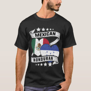 Mexicaanse Hondurese vlag, half Mexicaans half Hon T-shirt