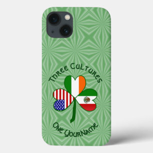 Mexicaanse Ierse Amerikaanse Vlag Shamrock Persoon iPhone 13 Hoesje