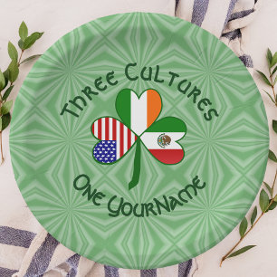 Mexicaanse Ierse Amerikaanse vlaggen Shamrock Pers Papieren Bordje