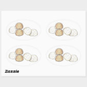 Mexicaanse Italiaanse bruiloft Koekjes Snowball Ba Ovale Sticker (Vel)