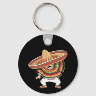 Mexicaanse Jongen Dabbing Poncho Cinco de Mayo Sleutelhanger