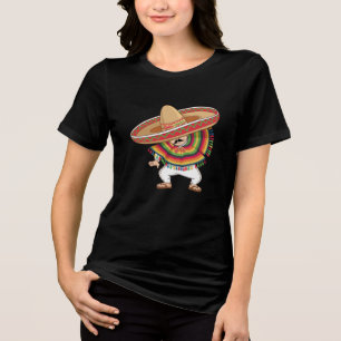 Mexicaanse Jongen Dabbing Poncho Cinco de Mayo Tri-Blend Shirt