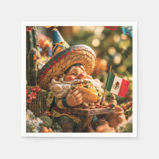 Mexicaanse kabouter met een sombrero die een taco servet