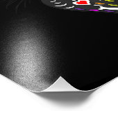 Mexicaanse kattenhalloween dag van de dood foto afdruk (Hoek)