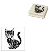 Mexicaanse kattenhalloween dag van de dood 	rubberstempel (Gestempeld)