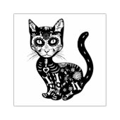 Mexicaanse kattenhalloween dag van de dood 	rubberstempel (Afrduk)