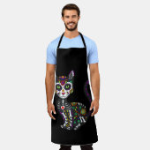 Mexicaanse kattenhalloween dag van de dood schort (Gedragen)