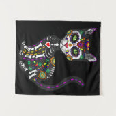 Mexicaanse kattenhalloween dag van de dood wandkleed (Voorkant (horizontaal))