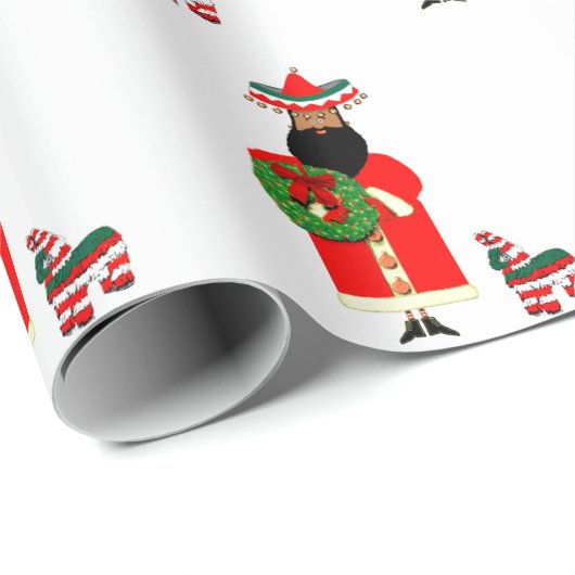 Mexicaanse Kerstman Kerstcadeau Cadeaupapier (Rol Hoek)