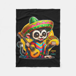 Mexicaanse kinder aap met sombrero en poncho Cinco Fleece Deken