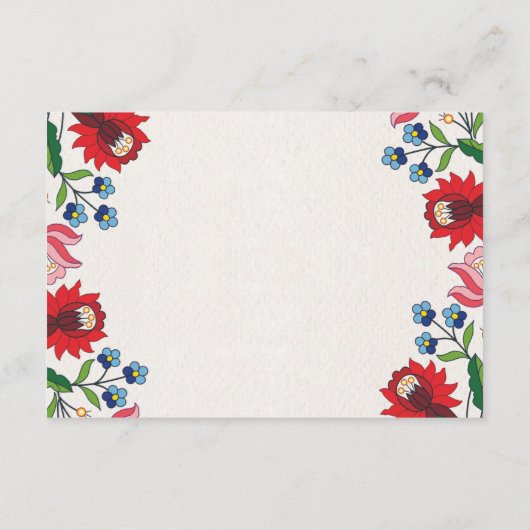 Mexicaanse Kleurrijke Bloemen Botanische Moderne H Informatiekaartje (Achterkant)