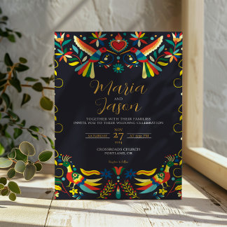 Mexicaanse kleurrijke Cinco de Mayo Fiesta bruilof Kaart