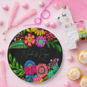 Mexicaanse kleurrijke Flora bruiloft Papieren Bordje (Feest)