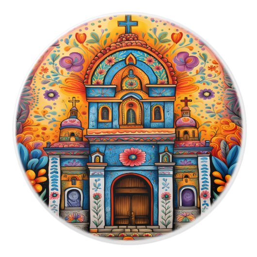 Mexicaanse kunst keramische knop (Voorkant)