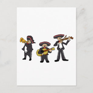 Mexicaanse Mariachi Band Fiesta Cartoon Briefkaart