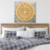 Mexicaanse Maya / Azteekse kalender Canvas Print (Insitu (Slaapkamer))