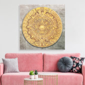 Mexicaanse Maya / Azteekse kalender Canvas Print (Insitu (Woonkamer))