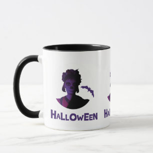 Mexicaanse Meisje en Vleermuizen Halloween Design Mok