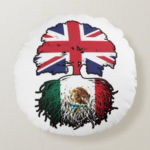 Mexicaanse Mexicaanse Britse vlag voor boomstammen Rond Kussen