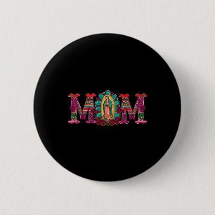Mexicaanse Moeder Onze Lieve Vrouw van Guadalupe M Ronde Button 5,7 Cm