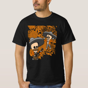 Mexicaanse muzikanten dag dood dia de los muertos t-shirt
