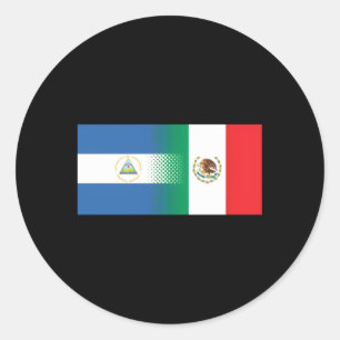 Mexicaanse Nicaraguaanse vlag Mexico Nicaragua Ronde Sticker