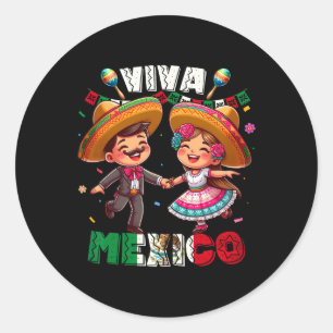 Mexicaanse Onafhankelijkheidsdag Viva Mexico's Boy Ronde Sticker