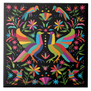 Mexicaanse Otomi Ceramic Tile Tegeltje