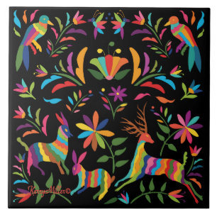 Mexicaanse Otomi Ceramic Tile Tegeltje