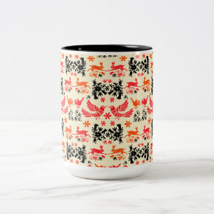 Mexicaanse Otomi Huisdecoratie Tweekleurige Koffiemok