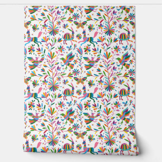 Mexicaanse Otomi Style Bright Pattern Behang