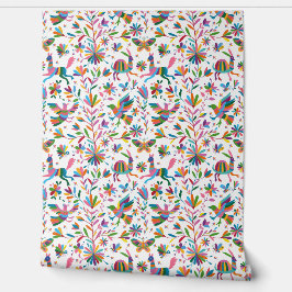 Mexicaanse Otomi Style Bright Pattern Behang