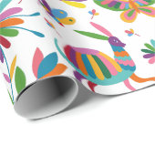 Mexicaanse Otomi Style Bright Pattern Cadeaupapier (Rol Hoek)