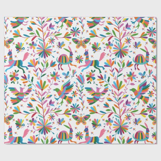 Mexicaanse Otomi Style Bright Pattern Cadeaupapier (Vlak)