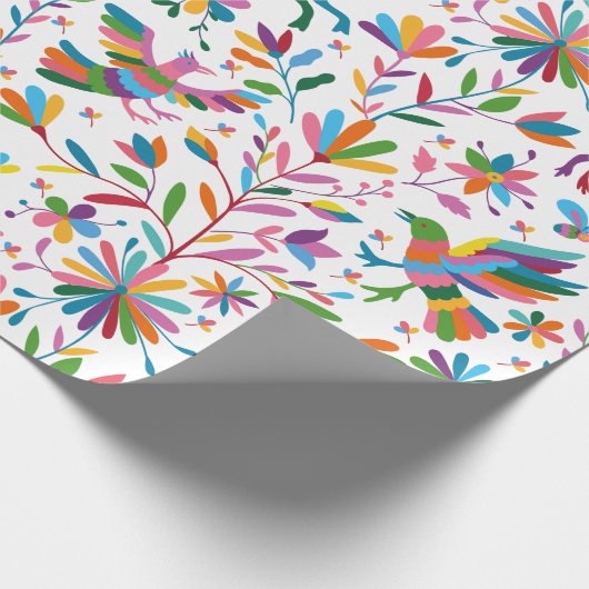 Mexicaanse Otomi Style Bright Pattern Cadeaupapier (Hoek)