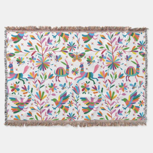 Mexicaanse Otomi Style Bright Pattern Deken (Voorkant)