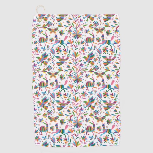 Mexicaanse Otomi Style Bright Pattern Golfhanddoek (Voorkant)