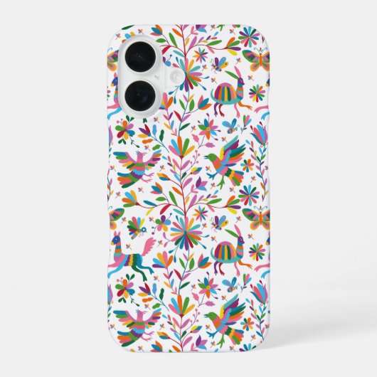 Mexicaanse Otomi Style Bright Pattern iPhone 16 Hoesje (Achterkant)