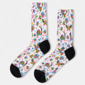 Mexicaanse Otomi Style Bright Pattern Sokken (Links)