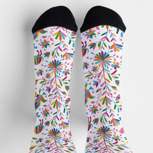 Mexicaanse Otomi Style Bright Pattern Sokken (Top)