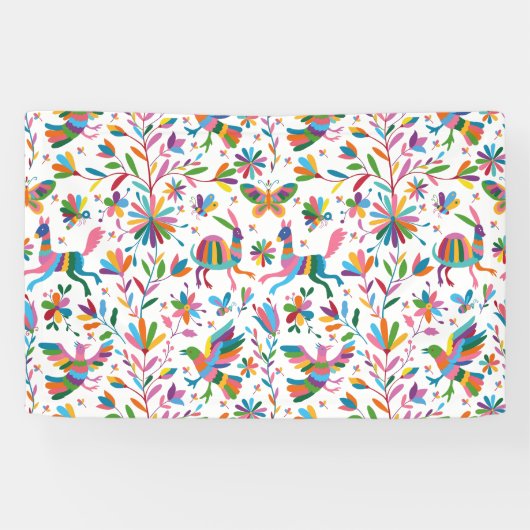 Mexicaanse Otomi Style Bright Pattern Spandoek (Horizontaal)