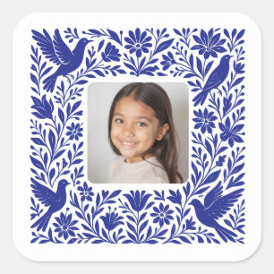 Mexicaanse Otomí Tenango Talavera met foto Vierkante Sticker