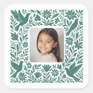 Mexicaanse Otomí Tenango Talavera met foto Vierkante Sticker