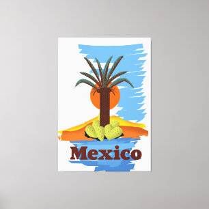 mexicaanse palmcartoon canvas afdruk