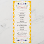 Mexicaanse Papel Picado Gele Nuestra Boda bruiloft Programma (Achterkant)